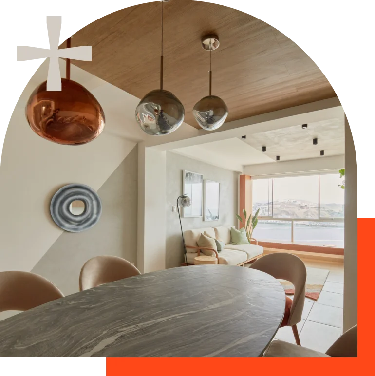 Comedor y sala diseñados por Sofía Silva Studio